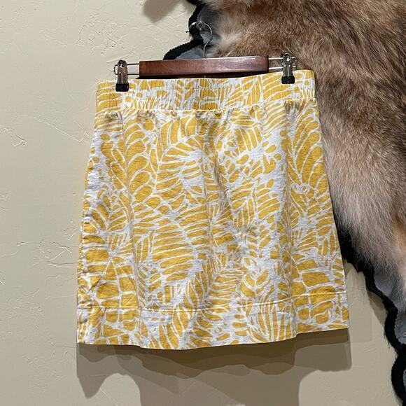 Loft Yellow White Leaf Skirt MP - Picture 2 of 3
